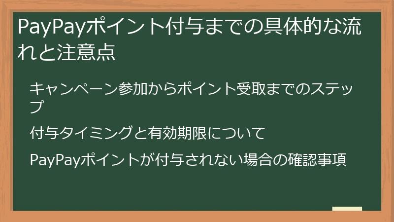PayPayポイント付与までの具体的な流れと注意点