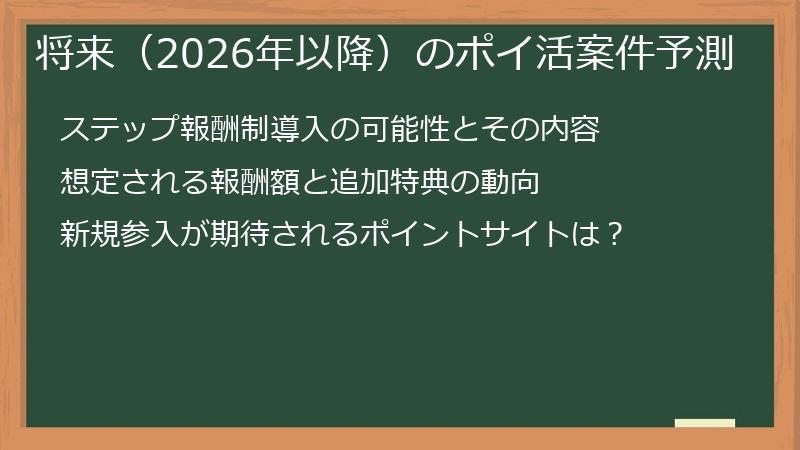 将来（2026年以降）のポイ活案件予測