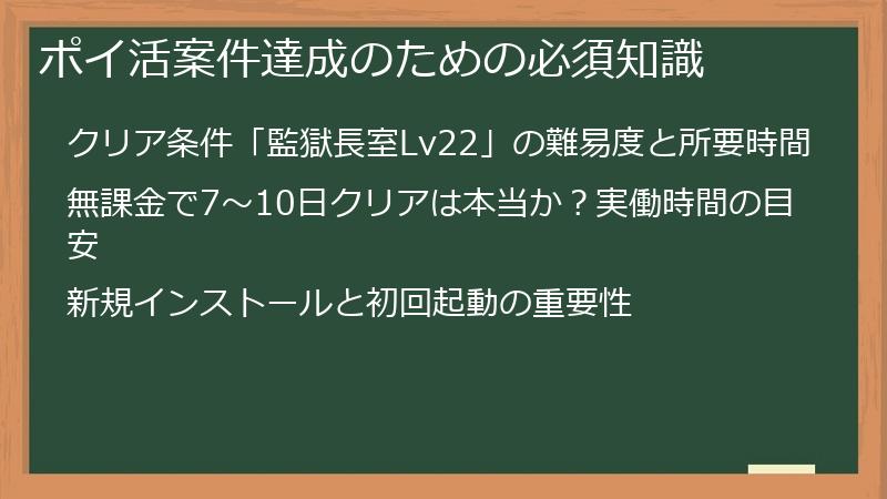 ポイ活案件達成のための必須知識