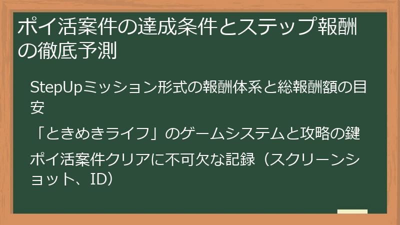 ポイ活案件の達成条件とステップ報酬の徹底予測